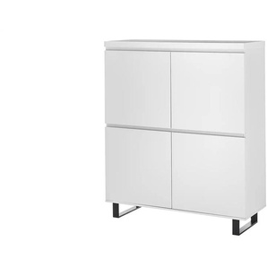 Highboard  Meyenburg ¦ weiß ¦ Maße (cm): B: 111 H: 130 T: 40