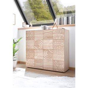 Highboard Miro 121 x 111 x 42cm Beige/Eiche Sonoma Dekor