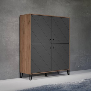 Highboard Montez 123 x 136 x 40cm Braun