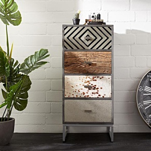 Highboard Multi-Drawer 50x110 cm Material Mix 4 Schubladen, Highboards