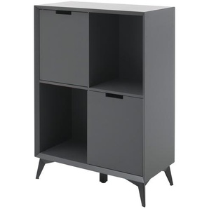 Highboard  Netro ¦ grau ¦ Maße (cm): B: 80 H: 115 T: 40.0