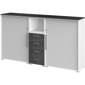 Highboard  Objekt plus ¦ grau ¦ Maße (cm): B: 200 H: 110,5 T: 41,9
