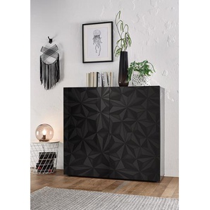 Highboard Prisma 121 x 111 x 42cm Grau/Hochglanz Anthrazit