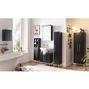 Highboard Sarah II 30 x 131 x 22cm Schwarz/Schwarz