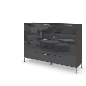 Highboard  Frome ¦ schwarz ¦ Maße (cm): B: 160 H: 111