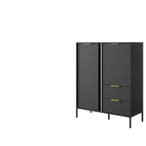 Highboard - schwarz - Materialmix - 103,3 cm - 123,4 cm | Möbel Kraft