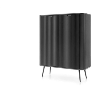 Highboard - schwarz - Materialmix - 103 cm - 129 cm | Möbel Kraft