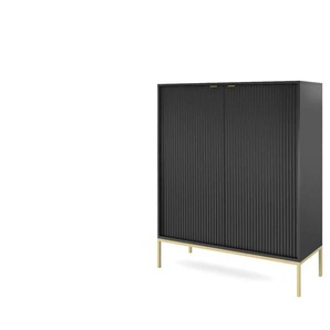 Highboard - schwarz - Materialmix - 104 cm - 125 cm | Möbel Kraft