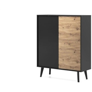 Highboard - schwarz - Materialmix - 104 cm - 125 cm | Möbel Kraft