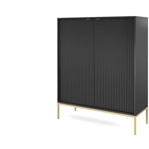 Highboard - schwarz - Materialmix - 104 cm - 125 cm | Möbel Kraft