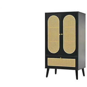 Highboard - schwarz - Materialmix - 60 cm - 110,5 cm | Möbel Kraft