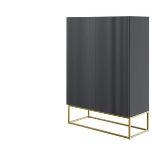 Highboard - schwarz - Materialmix - 90 cm - 125 cm | Möbel Kraft