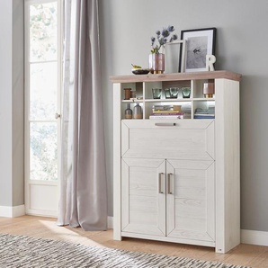 Highboard SET ONE BY MUSTERRING york Sideboards Gr. B/H/T: 105 cm x 143 cm x 43 cm, beige (pino aurelio, eiche nelson) Highboards Typ 15, Breite 105 cm