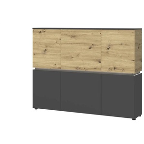 Highboard Soft-Close - grau - Materialmix - 166 cm - 132 cm - cm 40,0 | Möbel Kraft