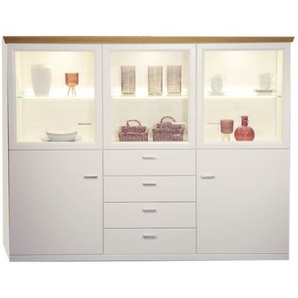 Highboard Sorano, weiß/Eiche