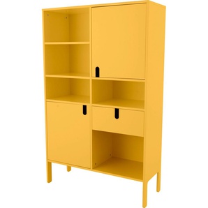 Highboard TENZO UNO Sideboards Gr. B/H/T: 109 cm x 176 cm x 40 cm, gelb (mustard) Highboards mit 2 Türen, 1 Schublade und 5 offenen Fächer