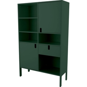Highboard TENZO UNO Sideboards Gr. B/H/T: 109 cm x 176 cm x 40 cm, grün (forest green) Highboards mit 2 Türen, 1 Schublade und 5 offenen Fächer