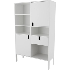 Highboard TENZO UNO Sideboards Gr. B/H/T: 109 cm x 176 cm x 40 cm, weiß Highboards mit 2 Türen, 1 Schublade und 5 offenen Fächer