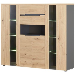 Highboard  Vesio ¦ holzfarben ¦ Maße (cm): B: 145 H: 127 T: 38.0