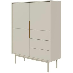 Highboard  Viviaro ¦ beige ¦ Maße (cm): B: 104 H: 134