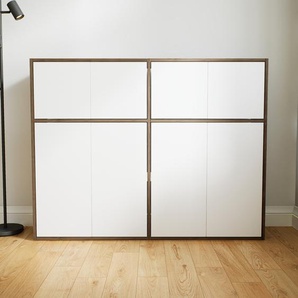 Highboard Weiß - Elegantes Highboard: Türen in Weiß - Hochwertige Materialien - 151 x 118 x 34 cm, Selbst designen