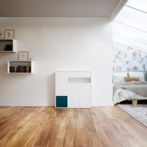 Highboard Weiß - Highboard: Schubladen in Weiß & Türen in Weiß - Hochwertige Materialien - 115 x 118 x 34 cm, Selbst designen