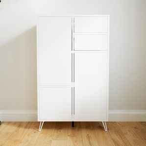 Highboard Weiß - Highboard: Schubladen in Weiß & Türen in Weiß - Hochwertige Materialien - 79 x 129 x 34 cm, Selbst designen