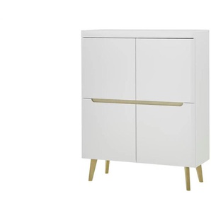 Highboard  Malaren ¦ weiß ¦ Maße (cm): B: 107 H: 134 T: 40.0