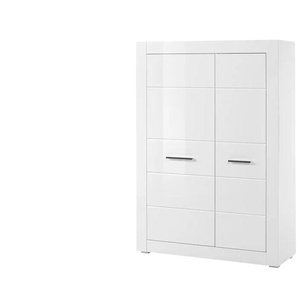 Highboard - weiß - Materialmix - 100 cm - 142 cm - cm 35,0 | Möbel Kraft
