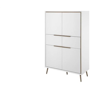 Highboard - weiß - Materialmix - 90 cm - 140 cm - cm 38,0 | Möbel Kraft