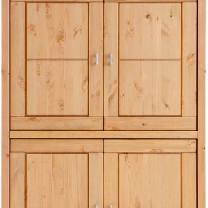 Highboard WOHN[GLÜCK]LICH BY INFANTIL Vita Sideboards Gr. B/H/T: 100 cm x 166 cm x 43 cm, beige (gelaugt) Highboards Schrank, Vitrine, Breite 100 cm, Kiefer massiv, Landhausstil