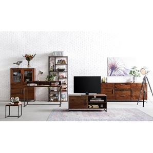 Highboard 100 x 140 x 35cm Braun/Akazie Braun