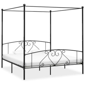 Himmelbett-Gestell Schwarz Metall 180 x 200 cm