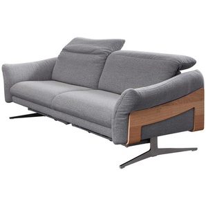 Himolla Dreisitzer-Sofa 1809 , Grau , Holz, Textil , Wildeiche , 2-Sitzer , 223x81x107 cm , Blauer Engel, Goldenes M, Emas , erweiterbar, Typenauswahl, Fußauswahl, Lederauswahl, Stoffauswahl, planbar, individuell Armteil links, rechts , Wohnzimmer, Sofas