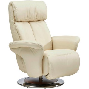 Himolla Fernsehsessel , Creme, Edelstahl , Leder , Echtleder , Longlife-Leder , Buche , 82x109x90 cm , Blauer Engel, Goldenes M, Made in Germany, Emas, AGR-geprüft , Lederauswahl, Stoffauswahl, Relaxfunktion , Wohnzimmer, Sessel, Fernsehsessel