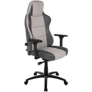 Hivar Gamingstuhl, Anthrazit, Grau, Schwarz, Metall, Textil, Drehkreuz, 79x142x77 cm, Stoffauswahl, Typenauswahl, Wippmechanik mit Härtegradeinstellung, Sitzfläche 360° drehbar, inklusive Armlehnen, Nackenkissen abnehmbar, ergonomische Rückenlehne,