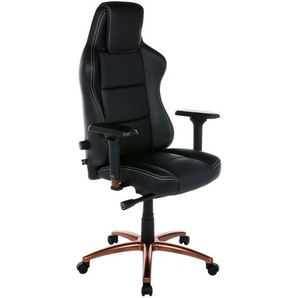 Hivar Gamingstuhl, Schwarz, Weiß, Metall, Textil, Drehkreuz, 79x142x77 cm, Stoffauswahl, Typenauswahl, Wippmechanik mit Härtegradeinstellung, Sitzfläche 360° drehbar, inklusive Armlehnen, Nackenkissen abnehmbar, ergonomische Rückenlehne, Kinder &