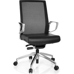 hjh OFFICE Profi Bürostuhl PROVIDER NET Ergonomischer Schreibtischstuhl mit Armlehnen Kunstleder Schwarz Drehstuhl für Büro, Zuhause 720056