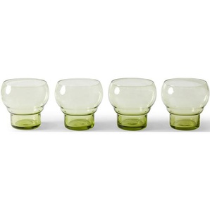 HK living 70s Ceramic bulb Trinkgläser - 4er-Set - mint green - 4 Stück à 240 ml - Ø 8,7 cm - Höhe: 8,2 cm