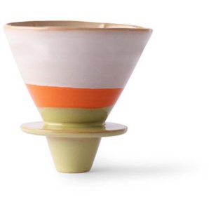 HK living 70s Ceramic Kaffeefilter - orange-cream-yellow - 12x12x11 cm