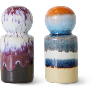HK living 70s Ceramic Salz- und Pfefferstreuer - stargaze - 2er-Set: 80 ml - Ø 4,8 cm - 4,8x4,8x9,8 cm