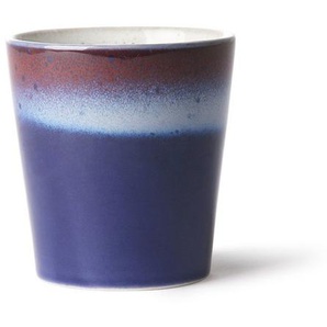 HK living 70s ceramics air mug Kaffeebecher - blue-purple - 7,5x7,5x8 cm