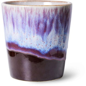 HK living 70s ceramics mug Kaffeebecher - Yeti - purple/white - 180 ml - Ø 7,5 cm x H 8 cm
