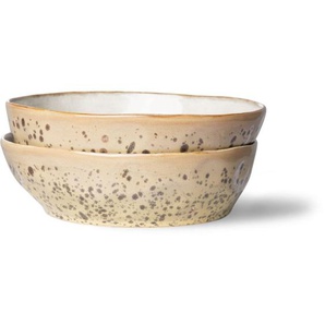 HK living 70s ceramics Pasta Teller - 2er-Set - tiger - 2er-Set: 800 ml - Ø 19,5 cm - 19,5x19,5x5,2 cm