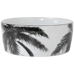 HK living bold & basic ceramics palms Porzellan-Schüssel - White/black - Ø 14,5 cm - Höhe 6 cm