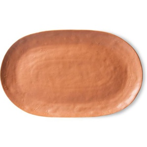 HK living Bold & Basic Ceramics Serviertablett - brown - 40,5x25x2,9 cm