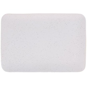 HK living bold & basic ceramics speckled tray Tablett - White speckled - T 35 cm - B 24 cm - H 3 cm