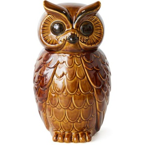 HK living Ceramic Owl Aufbewahrungsgefäß - roasted - 16,5x16,x28,5 cm