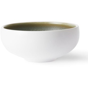 HK living Chef Ceramics Bowl Keramikschüssel - white/green - Ø 17,5 cm - 11x11x5 cm