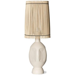 HK living Cone Bamboo Tischlampe - natur/cream - Schirm 32x32x45 cm + Sockel 24x24x58 cm